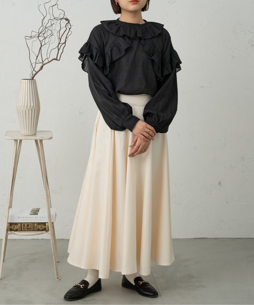 Ambre Ciel(アンブルシエル)の「楊柳フリルブラウス/【WEB/EC限定商品】(シャツ/ブラウス・レディース・ライトベージュ/ブラック/オフホワイト・FREE)」の17枚目の写真