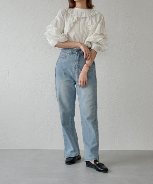 Ambre Ciel(アンブルシエル)の「楊柳フリルブラウス/【WEB/EC限定商品】(シャツ/ブラウス・レディース・ライトベージュ/ブラック/オフホワイト・FREE)」の22枚目の写真