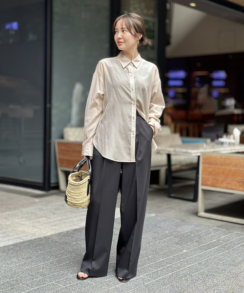 NOBLE | フレンチスリーブシルキーシャツ | Rakuten Fashion(楽天 