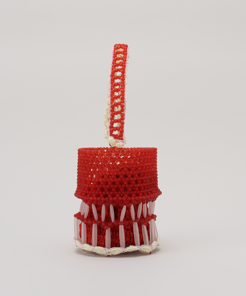 Casselini（キャセリーニ）の「【Casselini/キャセリーニ】 クロシェビーズバッグ（クラッチバッグ・レディース・アイボリー/レッド・FREE）」の5枚目の写真