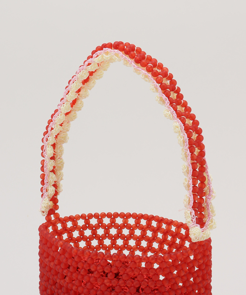 Casselini（キャセリーニ）の「【Casselini/キャセリーニ】 クロシェビーズバッグ（クラッチバッグ・レディース・アイボリー/レッド・FREE）」の12枚目の写真