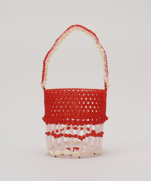 Casselini（キャセリーニ）の「【Casselini/キャセリーニ】 クロシェビーズバッグ（クラッチバッグ・レディース・アイボリー/レッド・FREE）」の13枚目の写真