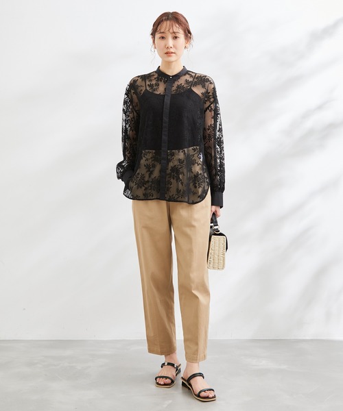 ROPE' PICNIC（ロペピクニック）の「洗える/リンクコーデ/レースライトシャツ（シャツ/ブラウス・レディース・ブラック/オフホワイト・38）」の12枚目の写真