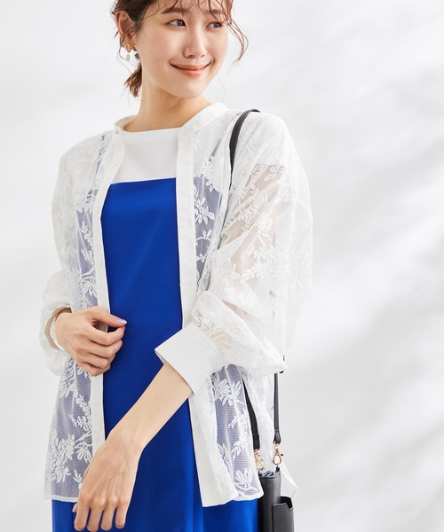 ROPE' PICNIC（ロペピクニック）の「洗える/リンクコーデ/レースライトシャツ（シャツ/ブラウス・レディース・ブラック/オフホワイト・38）」の10枚目の写真