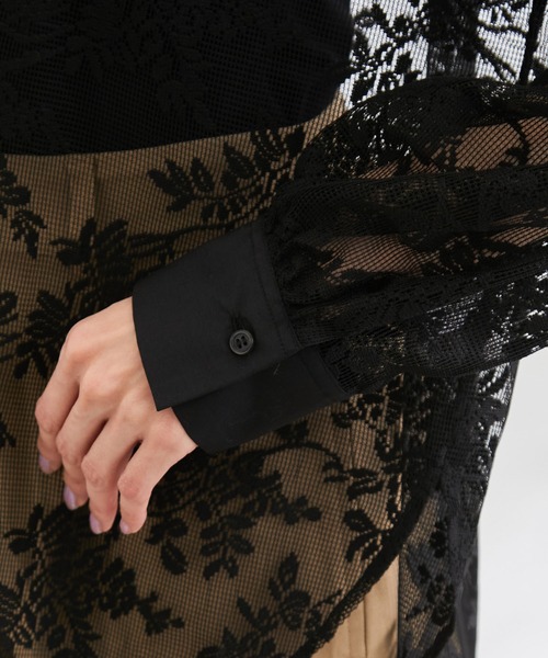ROPE' PICNIC（ロペピクニック）の「洗える/リンクコーデ/レースライトシャツ（シャツ/ブラウス・レディース・ブラック/オフホワイト・38）」の14枚目の写真