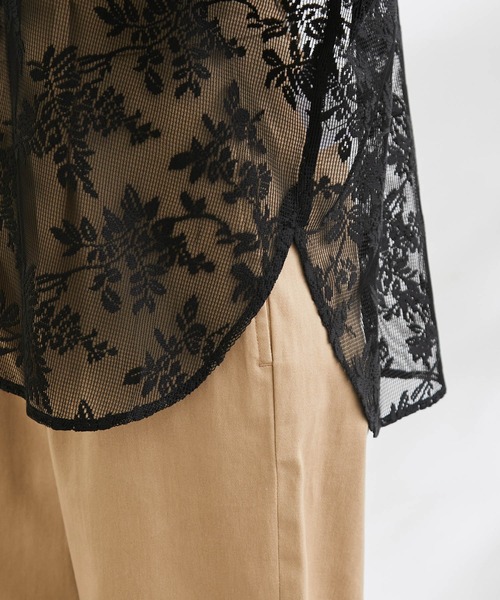 ROPE' PICNIC（ロペピクニック）の「洗える/リンクコーデ/レースライトシャツ（シャツ/ブラウス・レディース・ブラック/オフホワイト・38）」の8枚目の写真