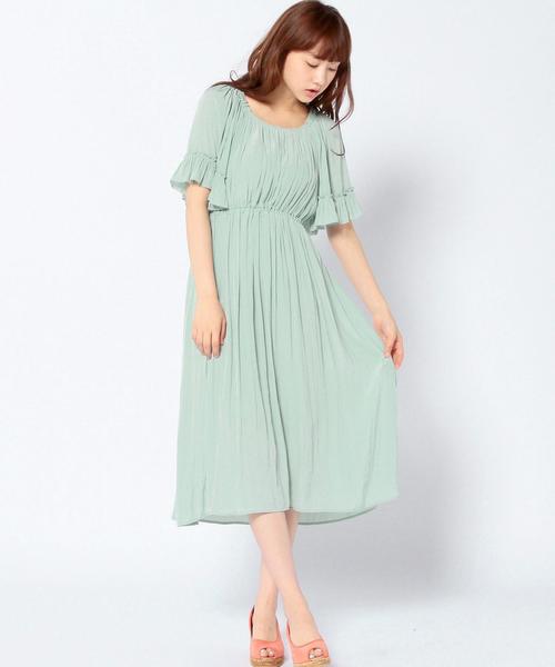 Another Edition（アナザーエディション）の「CRXデシンタックワンピース/CRX  デシン タック  OP（ワンピース・レディース・ベージュ/ライトブルー・フリー）」の3枚目の写真