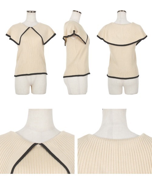【美品】Herlipto ビッグカラーリブニットトップ Her lip to - Herlipto ビッグカラーリブニットトップの通販 by
