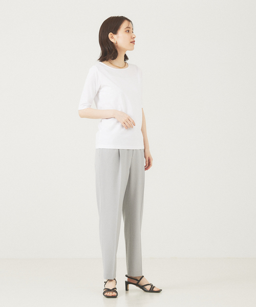 abahouse mavie(アバハウスマヴィ)の「5分袖プルオーバー(Tシャツ/カットソー・レディース・ホワイト/ブラック・38/40)」の3枚目の写真