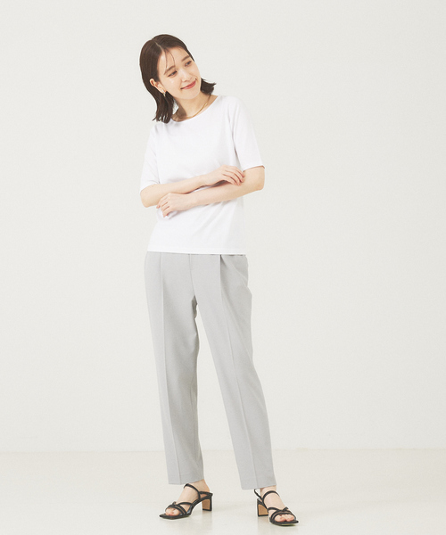 abahouse mavie(アバハウスマヴィ)の「5分袖プルオーバー(Tシャツ/カットソー・レディース・ホワイト/ブラック・38/40)」の4枚目の写真