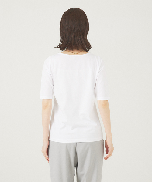 abahouse mavie(アバハウスマヴィ)の「5分袖プルオーバー(Tシャツ/カットソー・レディース・ホワイト/ブラック・38/40)」の17枚目の写真