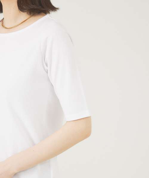 abahouse mavie(アバハウスマヴィ)の「5分袖プルオーバー(Tシャツ/カットソー・レディース・ホワイト/ブラック・38/40)」の19枚目の写真
