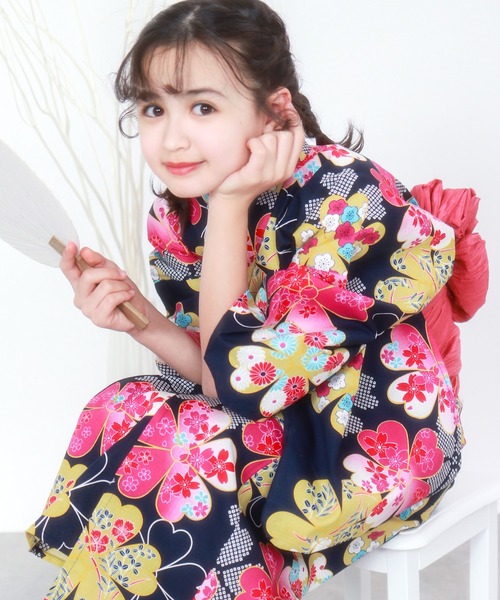 キョウエツ] 浴衣セット 生成り ワンピース 2点セット(浴衣、兵児帯