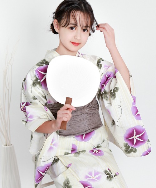 簡単着付け セパレート 浴衣 女の子 3点セット( セパレート浴衣 + 帯 +