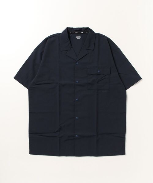DESCENTE（デサント）の「【別注】デサント  Nylon OpenCollar Shirt 限定コラボ（シャツ/ブラウス・メンズ・アイボリー/ネイビー・M/L/LL）」の2枚目の写真
