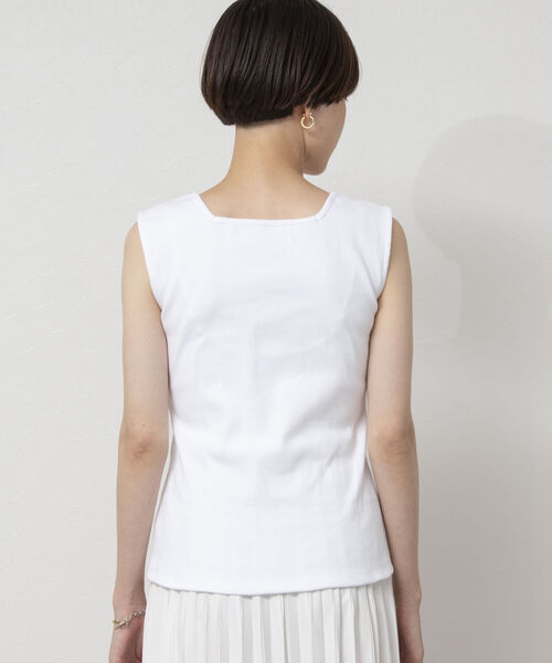 NOLLEY’S（ノーリーズ）の「リブタンクトップ（タンクトップ・レディース・キャメル/ネイビー/オフホワイト/ブラック・38）」の10枚目の写真