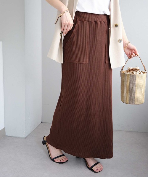 DISCOAT(ディスコート)の「【S~XLサイズ展開】ワッフルナロースカート《WEB限定》(スカート・レディース・アイボリー/ブラック/ブルー/オレンジ系その他2/ブラウン/グレイッシュベージュ/オレンジ・SMALL/MEDIUM/LARGE/X-LARGE)」の4枚目の写真