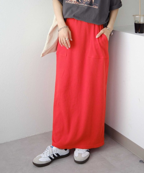 DISCOAT(ディスコート)の「【S~XLサイズ展開】ワッフルナロースカート《WEB限定》(スカート・レディース・アイボリー/ブラック/ブルー/オレンジ系その他2/ブラウン/グレイッシュベージュ/オレンジ・SMALL/MEDIUM/LARGE/X-LARGE)」の7枚目の写真