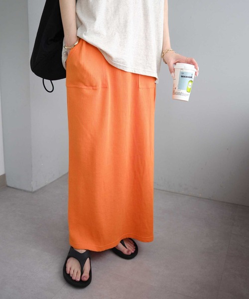 セール】【S～XLサイズ展開】ワッフルナロースカート《WEB限定