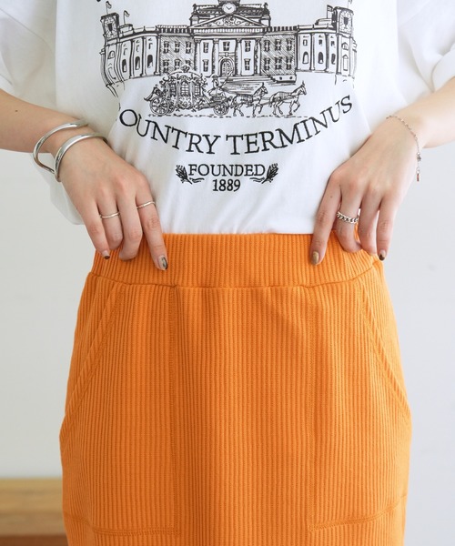 DISCOAT(ディスコート)の「【S~XLサイズ展開】ワッフルナロースカート《WEB限定》(スカート・レディース・アイボリー/ブラック/ブルー/オレンジ系その他2/ブラウン/グレイッシュベージュ/オレンジ・SMALL/MEDIUM/LARGE/X-LARGE)」の10枚目の写真