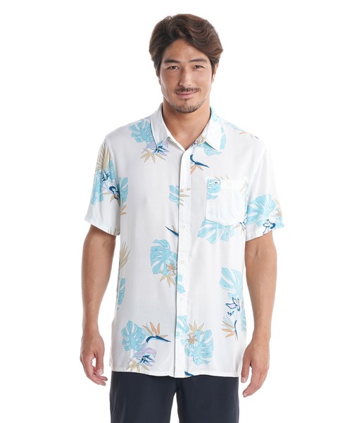 Quiksilver(クイックシルバー)の「THE FLORAL SS/クイックシルバー半袖総柄シャツ(シャツ/ブラウス・メンズ・ブラック/ホワイト/イエロー・MEDIUM/LARGE/X-LARGE/SMALL)」の1枚目の写真