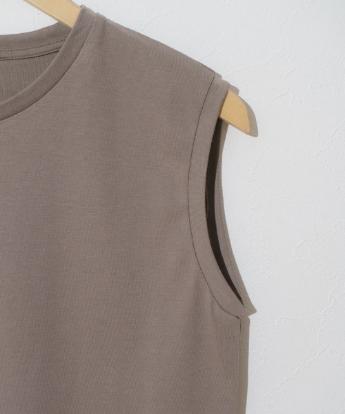 flower（フラワー）の「ベーシックノースリーブトップ（Tシャツ/カットソー・レディース・グレー/ホワイト・FREE）」の8枚目の写真