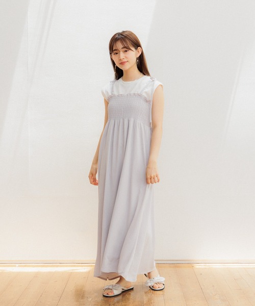 flower（フラワー）の「ベーシックノースリーブトップ（Tシャツ/カットソー・レディース・グレー/ホワイト・FREE）」の18枚目の写真