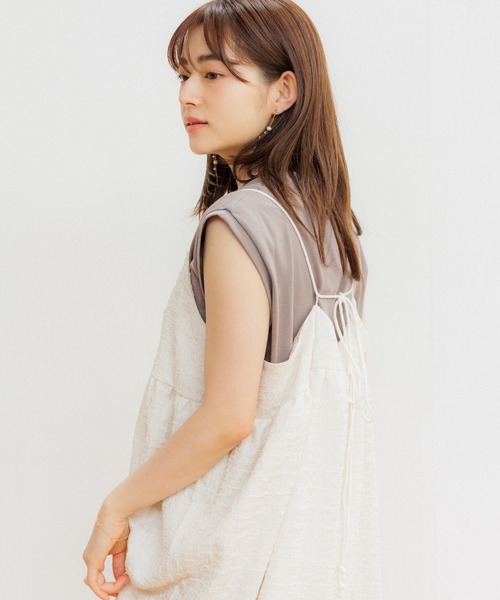 flower（フラワー）の「ベーシックノースリーブトップ（Tシャツ/カットソー・レディース・グレー/ホワイト・FREE）」の21枚目の写真