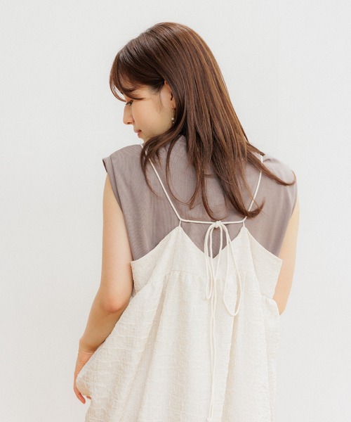 flower（フラワー）の「ベーシックノースリーブトップ（Tシャツ/カットソー・レディース・グレー/ホワイト・FREE）」の22枚目の写真