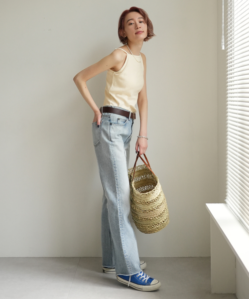 SLOBE citron.（スローブシトロン）の「SLOBE citron.別注【Miller/ミラー】  P rib AIS キャミソール（キャミソール・レディース・サックスブルー/アイボリー/レッド・FREE）」の19枚目の写真