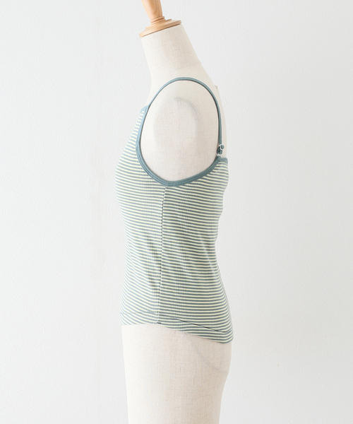 SLOBE citron.（スローブシトロン）の「SLOBE citron.別注【Miller/ミラー】  P rib AIS キャミソール（キャミソール・レディース・サックスブルー/アイボリー/レッド・FREE）」の14枚目の写真