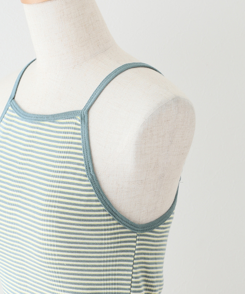 SLOBE citron.（スローブシトロン）の「SLOBE citron.別注【Miller/ミラー】  P rib AIS キャミソール（キャミソール・レディース・サックスブルー/アイボリー/レッド・FREE）」の8枚目の写真