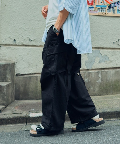 RAGEBLUE（レイジブルー）の「M-65 type military wide cargo pants / M-65/ジャーマンクロスミリタリーワイドカーゴパンツ（カーゴパンツ・メンズ・ホワイト/ブラック/ブラウン/カーキ・SMALL/MEDIUM/LARGE）」の21枚目の写真
