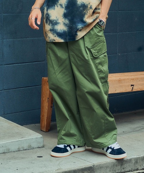 RAGEBLUE（レイジブルー）の「M-65 type military wide cargo pants / M-65/ジャーマンクロスミリタリーワイドカーゴパンツ（カーゴパンツ・メンズ・ホワイト/ブラック/ブラウン/カーキ・SMALL/MEDIUM/LARGE）」の6枚目の写真