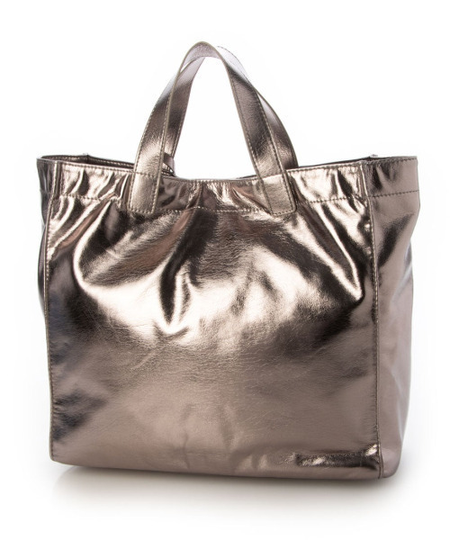 cache cache(カシュ カシュ)の「カシュカシュ cachecache / ソフトメタリックショッパートート(トートバッグ・レディース・シルバー/シルバー系その他/ゴールド・FREE)」の4枚目の写真