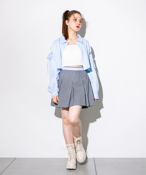 OLIVE des OLIVE（オリーブデオリーブ）の「肩リボンシャツ+キャミセット　1032040030（シャツ/ブラウス・レディース・オフホワイト/ピンク/サックスブルー/チェック・FREE）」の14枚目の写真