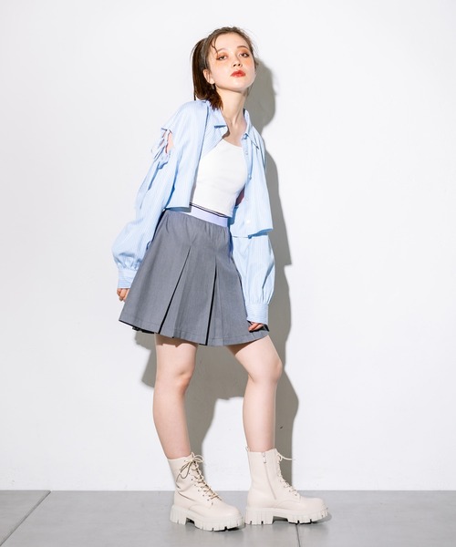 OLIVE des OLIVE（オリーブデオリーブ）の「肩リボンシャツ+キャミセット　1032040030（シャツ/ブラウス・レディース・オフホワイト/ピンク/サックスブルー/チェック・FREE）」の15枚目の写真