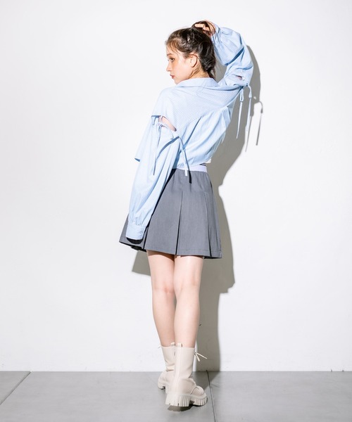 OLIVE des OLIVE（オリーブデオリーブ）の「肩リボンシャツ+キャミセット　1032040030（シャツ/ブラウス・レディース・オフホワイト/ピンク/サックスブルー/チェック・FREE）」の16枚目の写真