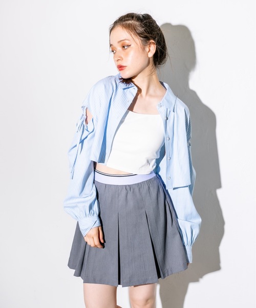 OLIVE des OLIVE（オリーブデオリーブ）の「肩リボンシャツ+キャミセット　1032040030（シャツ/ブラウス・レディース・オフホワイト/ピンク/サックスブルー/チェック・FREE）」の17枚目の写真