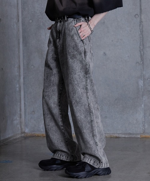 早い者勝ち！SERACE ルーズシルエットヴィンテージデニムワイドパンツ SERACE】Loose silhouette vintage denim wide pants / ルーズ