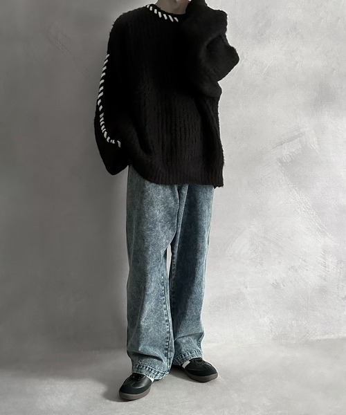 SERACE（セラス）の「【SERACE】Loose silhouette vintage denim wide pants / ルーズシルエットヴィンテージデニムワイドパンツ（デニムパンツ・メンズ・サックスブルー/ブラック/ブルー系/ホワイト/ブラック系/インディゴブルー/ライトグレー/ブラウン・M/L/S）」の20枚目の写真