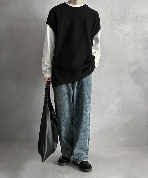 SERACE（セラス）の「【SERACE】Loose silhouette vintage denim wide pants / ルーズシルエットヴィンテージデニムワイドパンツ（デニムパンツ・メンズ・サックスブルー/ブラック/ブルー系/ホワイト/ブラック系/インディゴブルー/ライトグレー/ブラウン・M/L/S）」の19枚目の写真