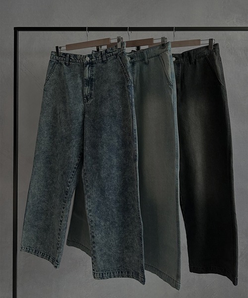 SERACE(セラス)の「【SERACE】Loose silhouette vintage denim wide pants / ルーズシルエットヴィンテージデニムワイドパンツ(デニムパンツ・メンズ・サックスブルー/ブラック/ブルー系/ホワイト/ブラック系/インディゴブルー/ライトグレー/ブラウン/グレー/ライトインディゴブルー・M/L/S)」の11枚目の写真