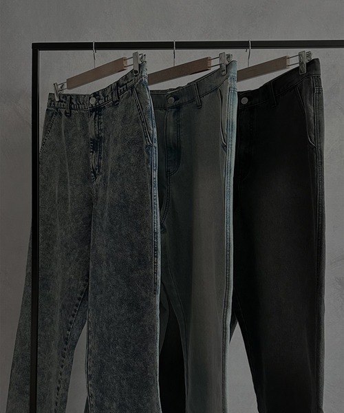 SERACE(セラス)の「【SERACE】Loose silhouette vintage denim wide pants / ルーズシルエットヴィンテージデニムワイドパンツ(デニムパンツ・メンズ・サックスブルー/ブラック/ブルー系/ホワイト/ブラック系/インディゴブルー/ライトグレー/ブラウン/グレー/ライトインディゴブルー・M/L/S)」の12枚目の写真