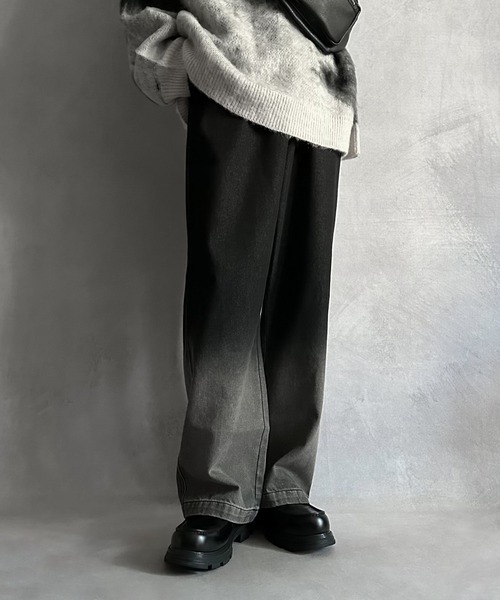 SERACE(セラス)の「【SERACE】Loose silhouette vintage denim wide pants / ルーズシルエットヴィンテージデニムワイドパンツ(デニムパンツ・メンズ・サックスブルー/ブラック/ブルー系/ホワイト/ブラック系/インディゴブルー/ライトグレー/ブラウン/グレー/ライトインディゴブルー・M/L/S)」の18枚目の写真