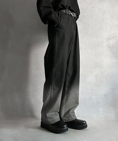SERACE(セラス)の「【SERACE】Loose silhouette vintage denim wide pants / ルーズシルエットヴィンテージデニムワイドパンツ(デニムパンツ・メンズ・サックスブルー/ブラック/ブルー系/ホワイト/ブラック系/インディゴブルー/ライトグレー/ブラウン/グレー/ライトインディゴブルー・M/L/S)」の19枚目の写真