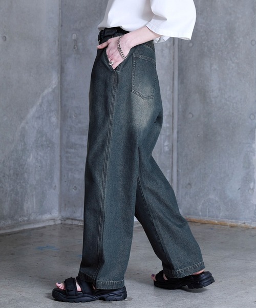 PD1-334【USA古着 Lee】良フェード 美シルエット ワイドデニムパンツ PD1-334【USA古着 Lee】良フェード 美シルエット ワイドデニム