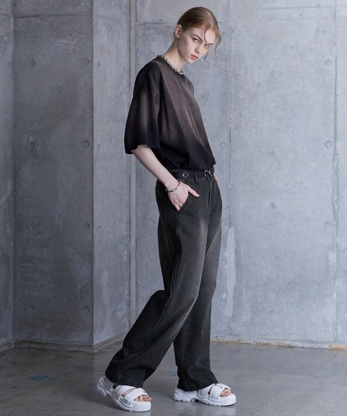 SERACE】Loose silhouette vintage denim wide pants / ルーズ