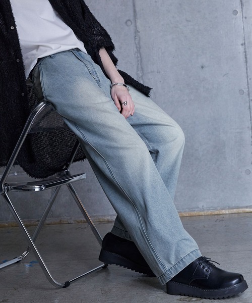 SERACE】Loose silhouette vintage denim wide pants / ルーズ