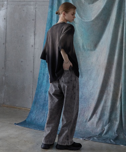 SERACE】Loose silhouette vintage denim wide pants / ルーズ